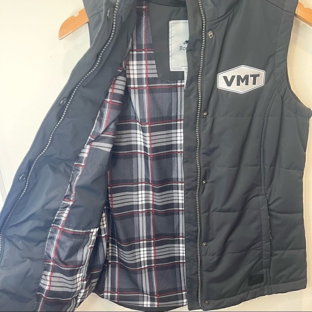 Roots 73 black Vermont vest with plaid lining size womens XS - Picture 3 of 10